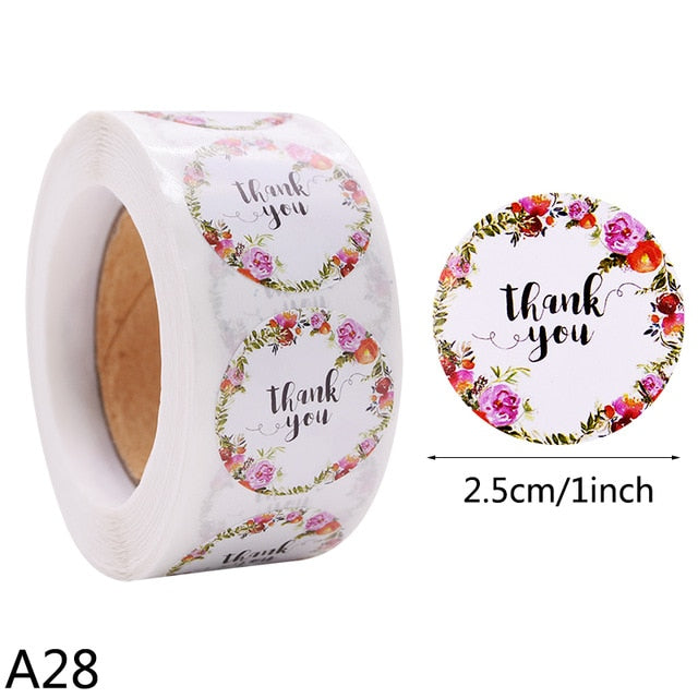 500pcs Thank You Stickers 1inch Round Gift Seal Label Sticker Diary Stationery Stickers For Wedding Party Decor Handmade Sticker