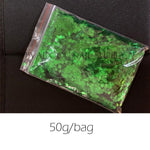 Weed Leaf Glitter Nail Art Holographic Green  Leaves 3D Shape Salon Manicure Decoration