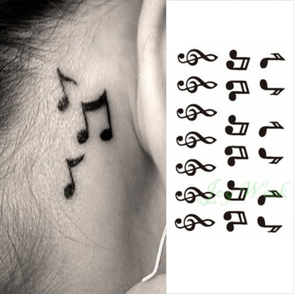 Waterproof Temporary Tattoo sticker on ear finger music note bird stars line streak henna tatto flash tatoo fake for women 24