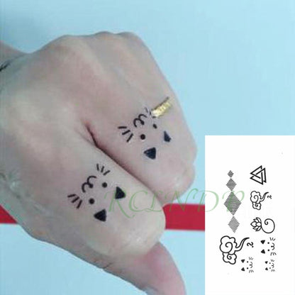 Waterproof Temporary Tattoo sticker on ear finger music note bird stars line streak henna tatto flash fake tatoo for women 24