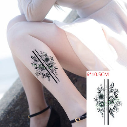 Waterproof Temporary Tattoo sticker on ear finger music note bird stars line streak henna tatto flash fake tatoo for women 24