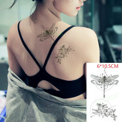 Waterproof Temporary Tattoo sticker on ear finger music note bird stars line streak henna tatto flash fake tatoo for women 24