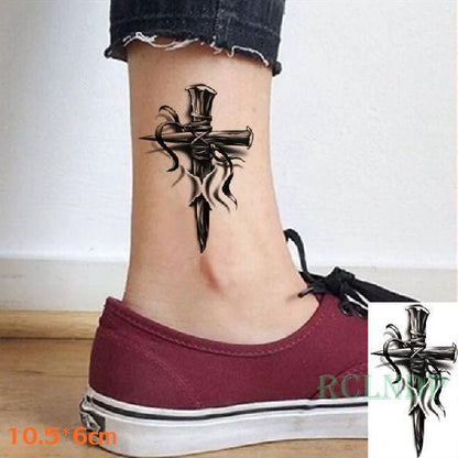 Waterproof Temporary Tattoo sticker on ear finger music note bird stars line streak henna tatto flash fake tatoo for women 24