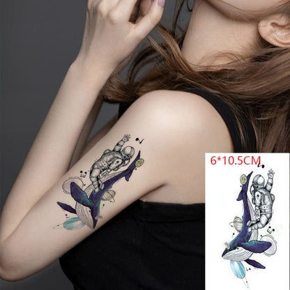 Waterproof Temporary Tattoo sticker on ear finger music note bird stars line streak henna tatto flash fake tatoo for women 24