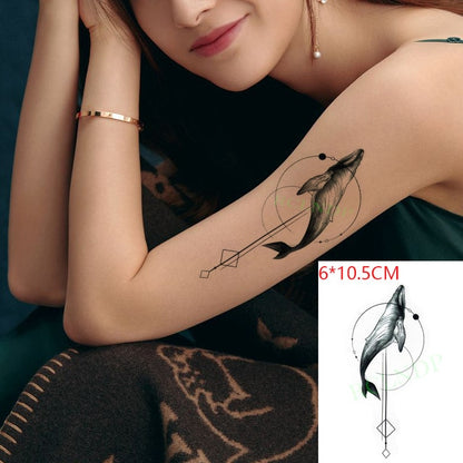 Waterproof Temporary Tattoo sticker on ear finger music note bird stars line streak henna tatto flash tatoo fake for women 24