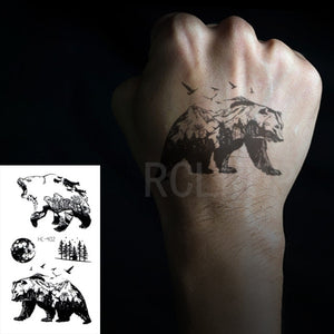Waterproof Temporary Tattoo Stickers Moon Hill forest star Fake Tatto Flash Tatoo Tatouage Body Art Hand Foot for Girl Women Men