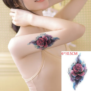 Waterproof Temporary Tattoo Sticker sexy baby's breath flower tatto birds gun feather Water Transfer fake flash tattoos