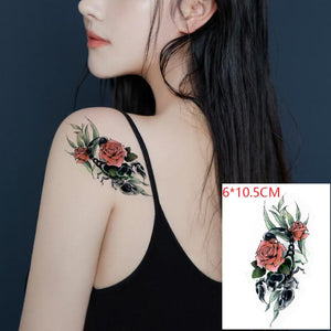 Waterproof Temporary Tattoo Sticker sexy baby's breath flower tatto birds gun feather Water Transfer fake flash tattoos