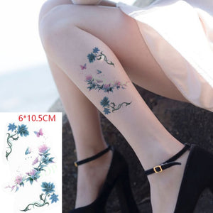 Waterproof Temporary Tattoo Sticker sexy baby's breath flower tatto birds gun feather Water Transfer fake flash tattoos