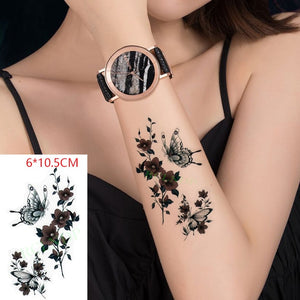 Waterproof Temporary Tattoo Sticker sexy baby's breath flower tatto birds gun feather Water Transfer fake flash tattoos