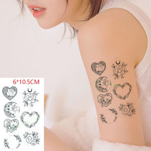 Waterproof Temporary Tattoo Sticker sexy baby's breath flower tatto birds gun feather Water Transfer fake flash tattoos