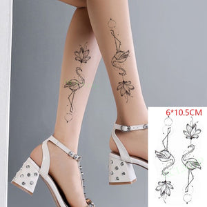 Waterproof Temporary Tattoo Sticker sexy baby's breath flower tatto birds gun feather Water Transfer fake flash tattoos