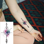 Waterproof Temporary Tattoo Sticker sexy baby's breath flower tatto birds gun feather Water Transfer fake flash tattoos