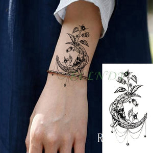 Waterproof Temporary Tattoo Sticker sexy baby's breath flower tatto birds gun feather Water Transfer fake flash tattoos