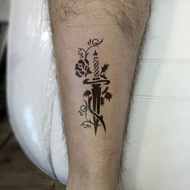 Waterproof Temporary Tattoo Sticker sexy baby's breath flower tatto birds gun feather Water Transfer fake flash tattoos