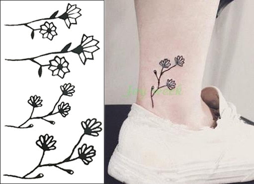 Waterproof Temporary Tattoo Sticker sexy baby's breath flower tatto birds gun feather Water Transfer fake flash tattoos