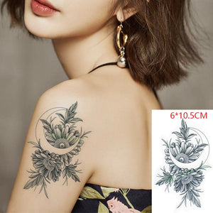 Waterproof Temporary Tattoo Sticker sexy baby's breath flower tatto birds gun feather Water Transfer fake flash tattoos
