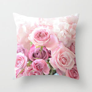 45*45cm Rose Flowers polyester Cushion Cover Nordic Style Wedding Decoration Throw Pillow For Home Sofa Bed Car Pillowcase 40827