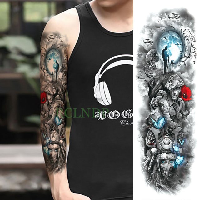 Waterproof Temporary Tattoo Sticker totem geometric full arm large size sleeve tatoo fake tatto flash tattoos for men women