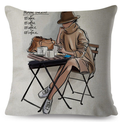 Fashion Cute Cartoon Super Mama Cushion Cover 45x45cm Decorative Mom and Baby Pillow Case for Sofa Home Super Daddy Pillowcase