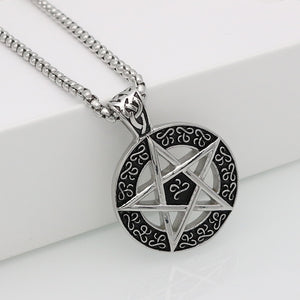 High Quality Men's Punk Jewelry Classic Mysterious Six Pointed Star Solomon Talisman Pendant Necklace