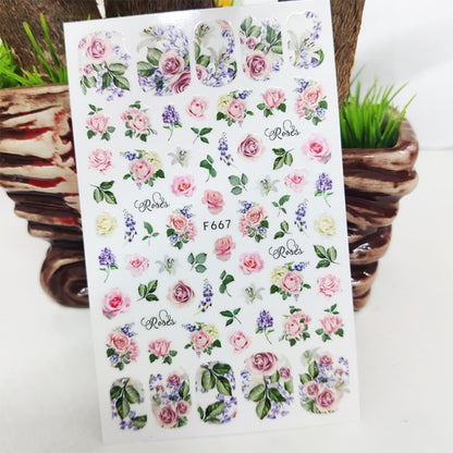 3D Nail Sticker Decals Fashion Butterfly Flowers Nail Art Decorations Stickers Sliders Manicure Accessories Nails Decoraciones