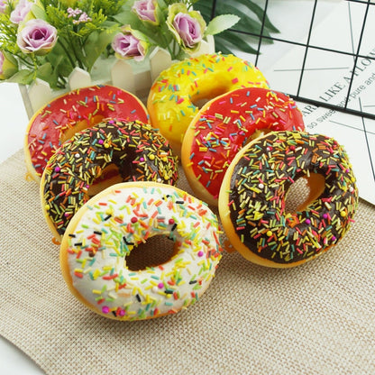 10CM Artificial Donut Food Chocolate Cake Sweet Roll Artificial Mini Squishy Donut Simulation Model Photography Decoration Props