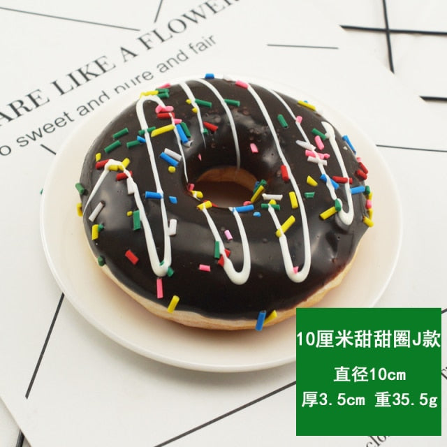 10CM Artificial Donut Food Chocolate Cake Sweet Roll Artificial Mini Squishy Donut Simulation Model Photography Decoration Props