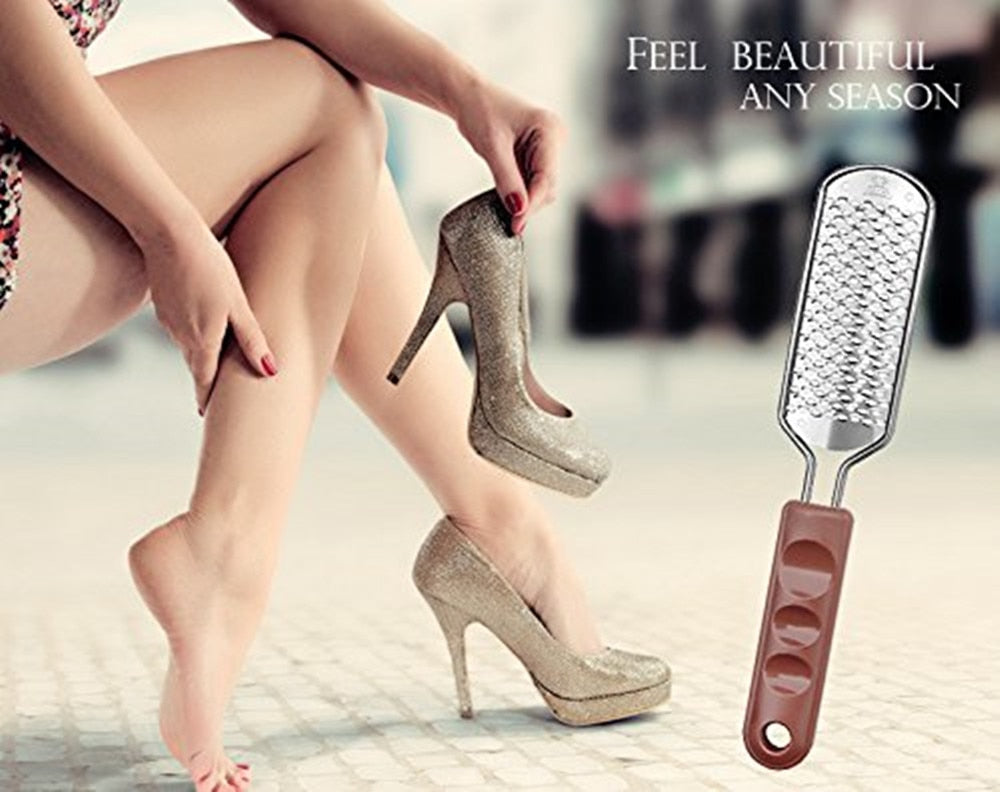 MAKARTT Stainless Steel Coarse Callus Remover Foot File Blade Replaceable Pedicure Rasp Cuticle Cutter Tool Big Holes