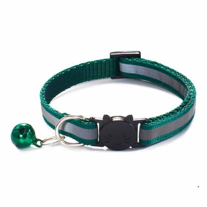 Cats Bells Collars Adjustable Nylon Kitten Safe Necklace Reflective Cat Collar Buckles For Cute Pets Cat Accessories Supplies