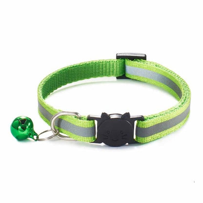 Cats Bells Collars Adjustable Nylon Kitten Safe Necklace Reflective Cat Collar Buckles For Cute Pets Cat Accessories Supplies