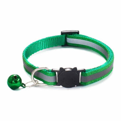 Cats Bells Collars Adjustable Nylon Kitten Safe Necklace Reflective Cat Collar Buckles For Cute Pets Cat Accessories Supplies