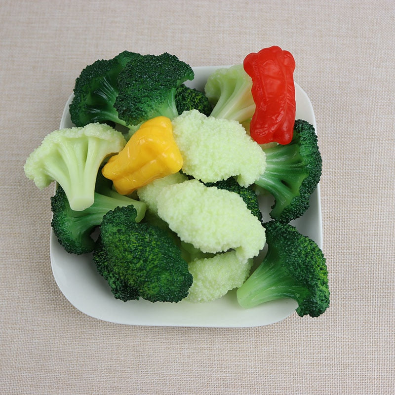 Artificial Vegetables Cauliflower Broccoli Food Model Small Sample Decorative Props Kids Toys home decor