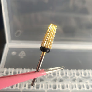 Gold Plated 5 in 1 Carbide Nail Drill Bits With Cut 2-Way Drills Tapered Bit Milling Cutter For Manicure Nails Accessories