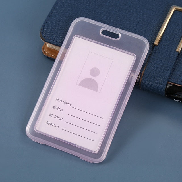 Unisex Women Men Transparent Card Cover Sleeve Work ID Clear Card Holder Protector Cover Badge Office School Supply