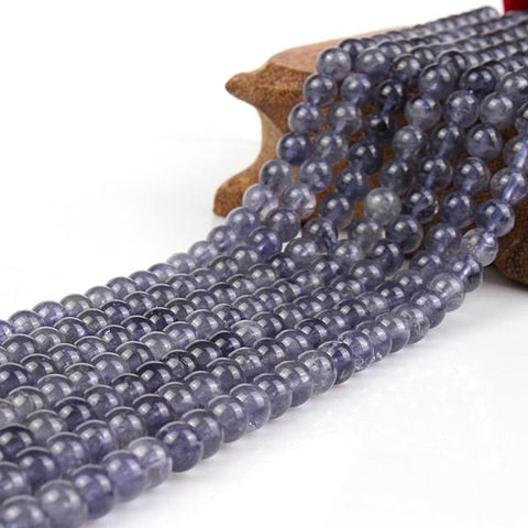 Natural Round Iolite Light Color Gemstone Loose Beads 6 mm For Necklace Bracelet DIY Jewelry Making 15inch Strand
