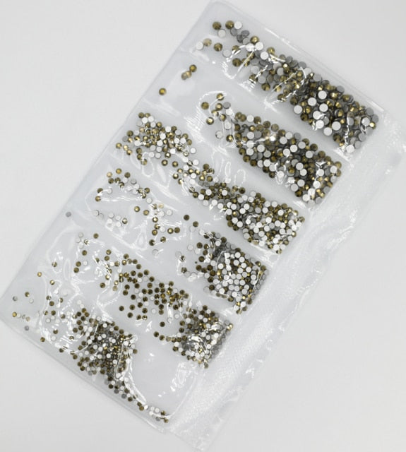 31 Colors SS3-SS10 Mix Sizes Crystal Glass Nails Art Rhinestones For 3D Nail Art Rhinestones Decoration Gems
