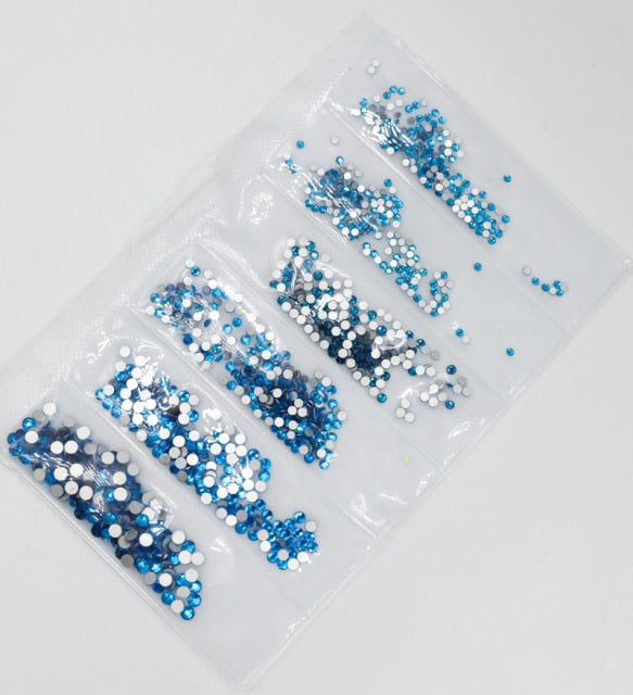 31 Colors SS3-SS10 Mix Sizes Crystal Glass Nails Art Rhinestones For 3D Nail Art Rhinestones Decoration Gems