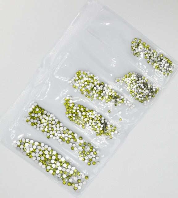 31 Colors SS3-SS10 Mix Sizes Crystal Glass Nails Art Rhinestones For 3D Nail Art Rhinestones Decoration Gems