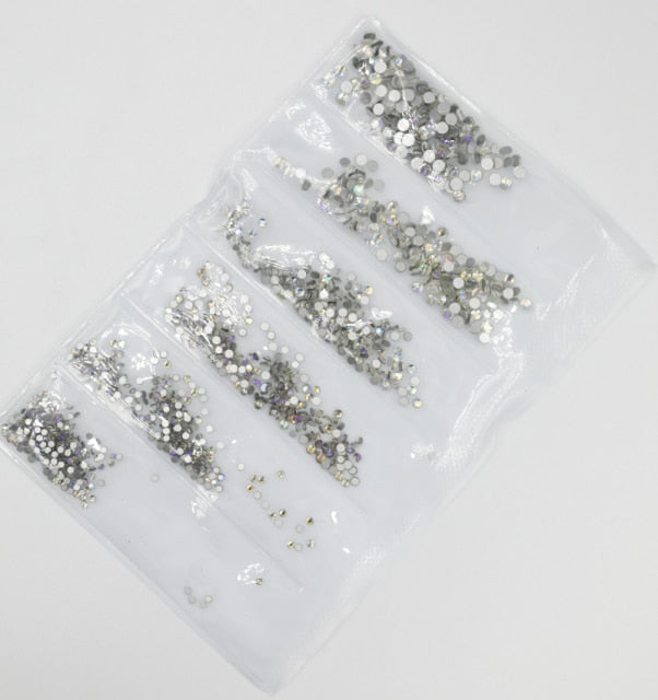 31 Colors SS3-SS10 Mix Sizes Crystal Glass Nails Art Rhinestones For 3D Nail Art Rhinestones Decoration Gems