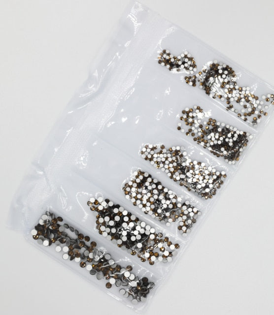 31 Colors SS3-SS10 Mix Sizes Crystal Glass Nails Art Rhinestones For 3D Nail Art Rhinestones Decoration Gems