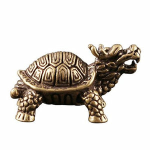 Dragon Turtle Casting Animal Figurine Abstract Geometric Style Metal Retro Sculpture Home Office Room Desktop Decoration Gift
