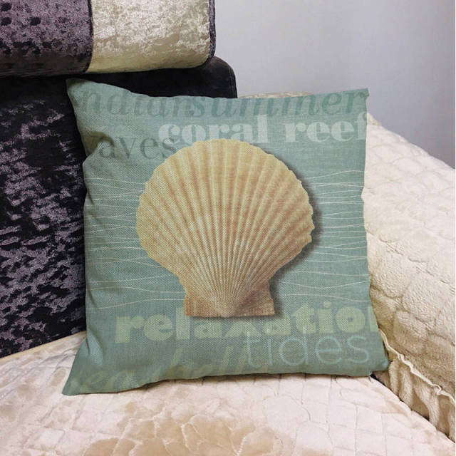 Ocean Sea Shell Ocean Pillowcase Blue Marine Cartoon Throw Pillow Home Linen Large Sofa Bedding Ocean Decoration T166