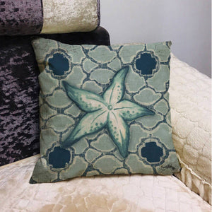 Marine Life Cotton Linen Shell  Pillowcase Blue Marine Cartoon Throw Pillow Home Linen Large Sofa Bedding Ocean Decoration T167