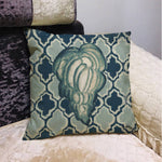 Marine Life Cotton Linen Shell  Pillowcase Blue Marine Cartoon Throw Pillow Home Linen Large Sofa Bedding Ocean Decoration T167