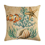Blue Marine Cotton Linen Pillow Cover Ocean Sea Shell Throw Cushion Pillowcase Cushion Cover Sofa Decoration Pillowcover T276