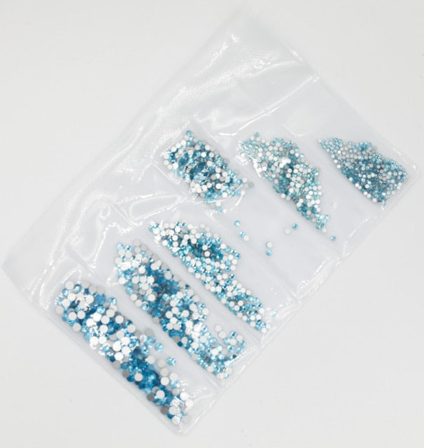 31 Colors SS3-SS10 Mix Sizes Crystal Glass Nails Art Rhinestones For 3D Nail Art Rhinestones Decoration Gems