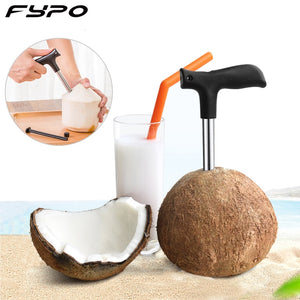 Fypo kitchen Accessories Coconut Opener Vegetable& Fruits Tools Stainless Steel Opener Coco Water Punch Tap Drill Straw