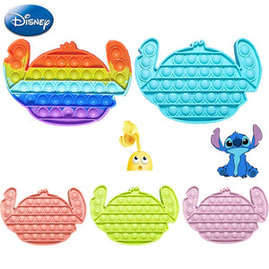 Disney Stitch Push Bubble Fidget Antistress Toys Adult Kids Funny Fidget Sensory Toy Autism Special Needs Stress Reliever Gift