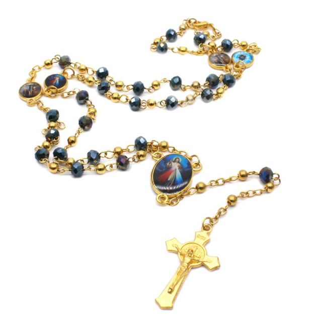14 Different Styles Rosary Necklace Catholic Virgin Mary Pendant Necklaces Bead Long Chain Men Women Christian Jewelry Gift